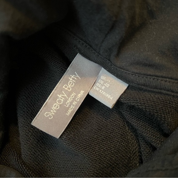 SWEATY BETTY Oversized Drop Shoulder Revive Hoodie Sweatshirt Black 8/M - Picture 12 of 14